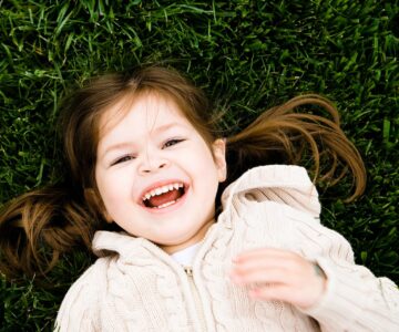 cute kid on the grass